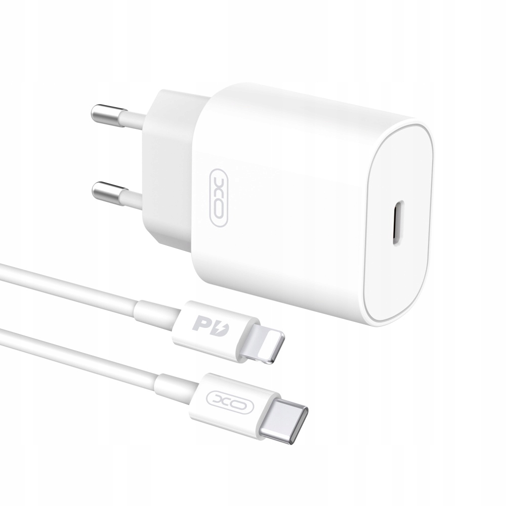 XO Apple Lightning sieťová nabíjačka, USB typ C pre Apple 1500 mA 9 V L91 biela